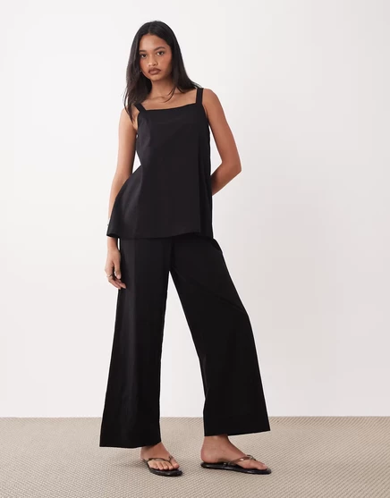 Женский комбинезон ASOS Design двухслойный на бретелях, черный
