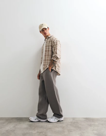 Мужские широкие штаны ASOS Design из scuba, серые