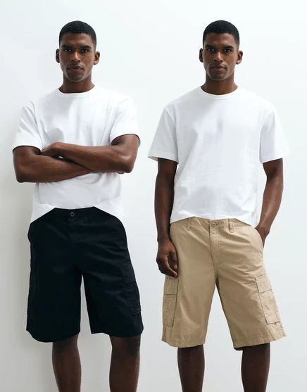 Мужские cargo-шорты jack & jones 2 шт., бежевый/черный