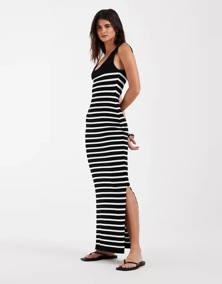 Женское платье ASOS Design макси, вязаное, темно-синее