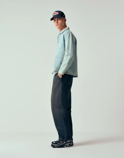 Мужские зауженные джинсы ASOS Design с защипами, темно-синие