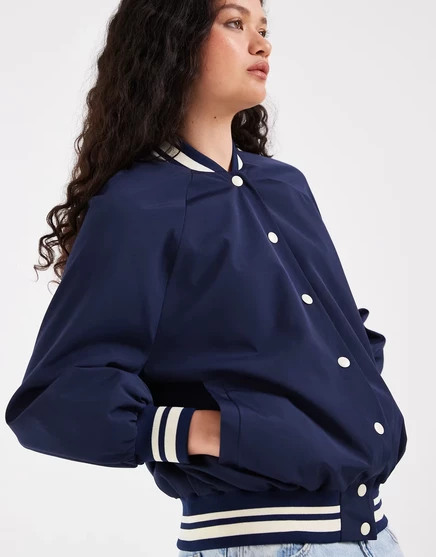 Женская куртка-бомбер ASOS Design, темно-синяя