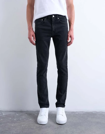 Обтягивающие джинсы-стрейч Topman черного цвета, застиранные washed black