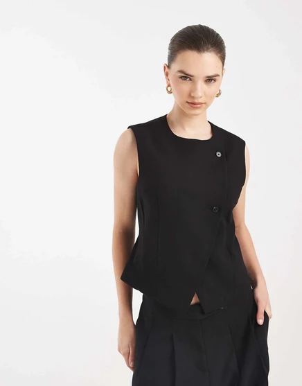Женский жилет Vero Moda асимметричный, черный