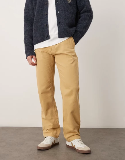 Мужские чиносы ASOS Design прямого кроя, бежевые