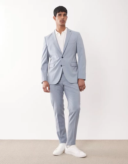 Брюки от костюма Mango Paris super slim fit светло-голубого цвета - часть светло-голубого комплекта