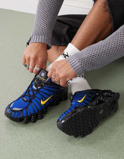 Кроссовки Nike Shox TL черного и синего цветов black
