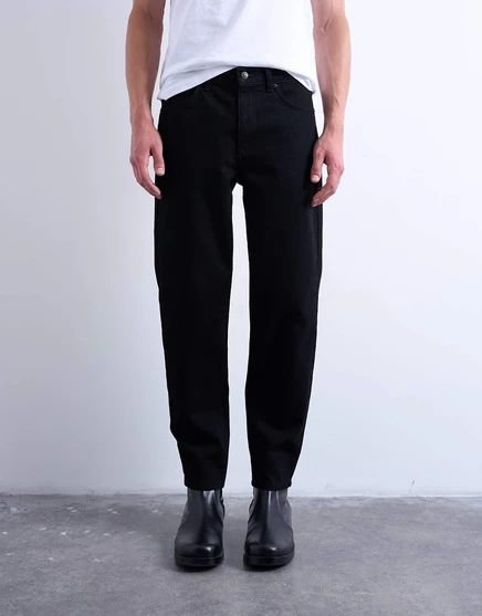 Жесткие зауженные джинсы Topman черного цвета black