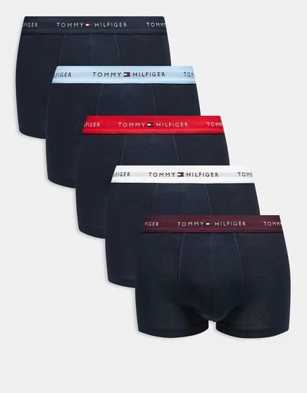Мужские брифы Tommy Hilfiger 5 шт., синие с триколор-поясом