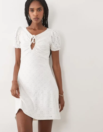 Женское мини-платье Miss Selfridge с вырезом, белое