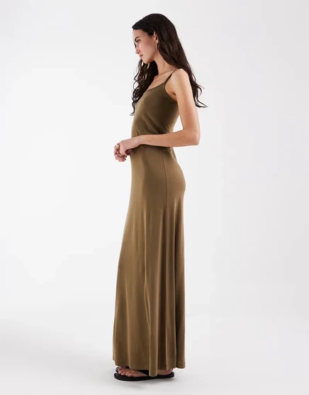 Женское платье-комбинация ASOS Design из модала, хаки