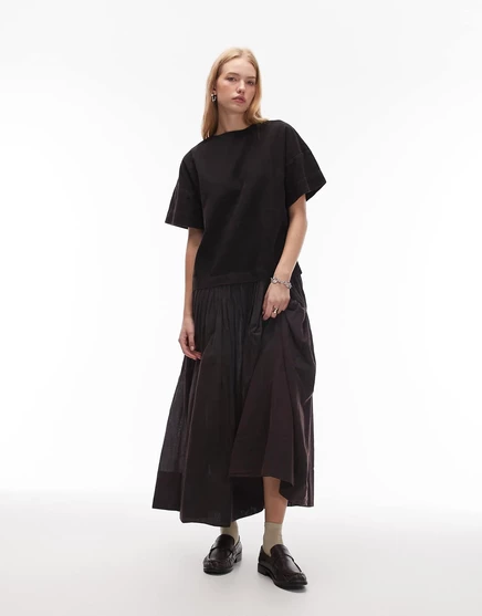 Женское платье ASOS Design с вельветовой юбкой, черное