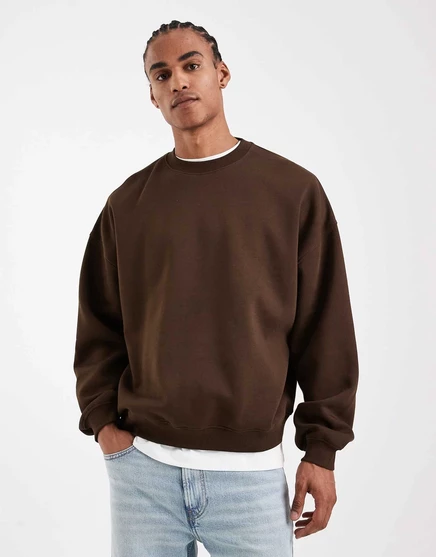 Толстовка ASOS DESIGN essential extreme oversize в коричневом демисезонном цвете