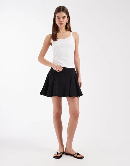Женская мини-юбка ASOS Design с кружевными вставками, черная
