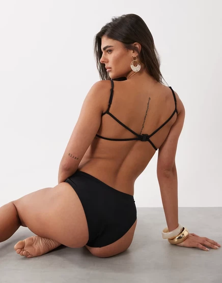 Хипстерский купальник-бикини средней длины от ASOS DESIGN Maya Bahama, черный