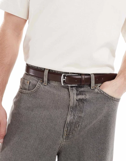 Кожаный ремень Jack &Jones коричневого цвета brown stone