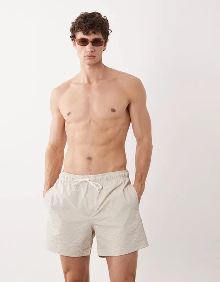 Мужские плавательные шорты Jack & Jones Seersucker, кремовые