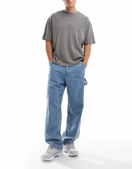 Мешковатые джинсы carpenter от Jack &Jones Alex синего цвета blue denim