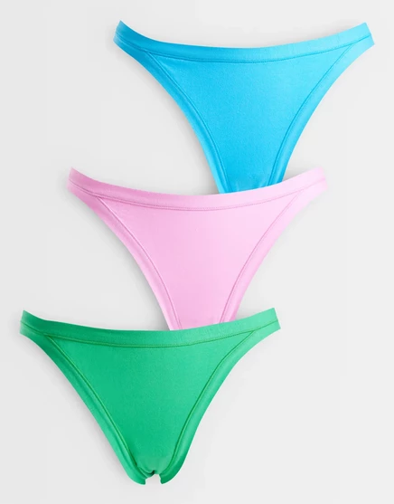 Женские танга ASOS Pippa 3 шт., роз./син./зел.