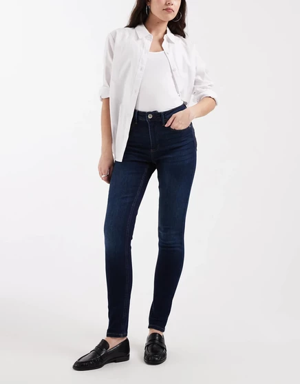 Узкие джинсы Vero Moda средней посадки из темно-синего денима