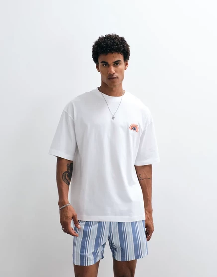 Мужская футболка asos design оверсайз с вышивкой, белая