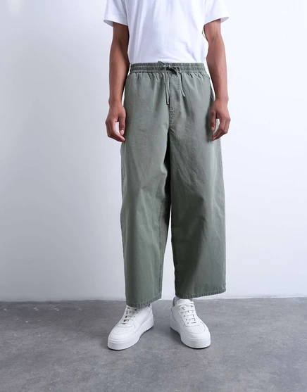 Брюки Topman barrel из ткани рипстоп цвета хаки khaki