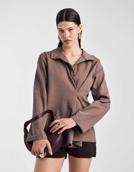 ДИЗАЙНЕРСКИЙ топ для регби в тяжелом весе с вытачками ASOS шоколадного цвета chocolate