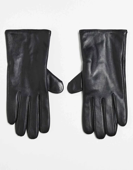 Перчатки из кожи манго черного цвета black