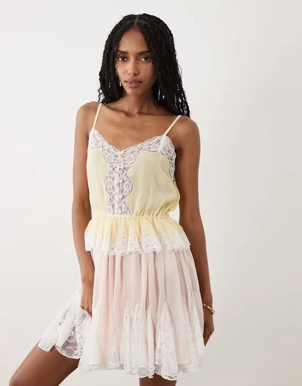 Женское прозрачное мини-платье Miss Selfridge, пастельное