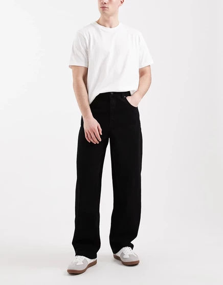 Мужские джинсы ASOS Design свободного кроя прямые, черные