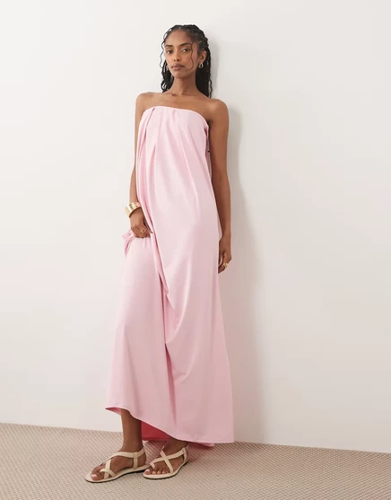 Женское платье ASOS Design бандо макси, розовое