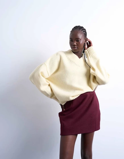 Мини-юбка а-силуэта от Topshop в порт-Рояле burgundy