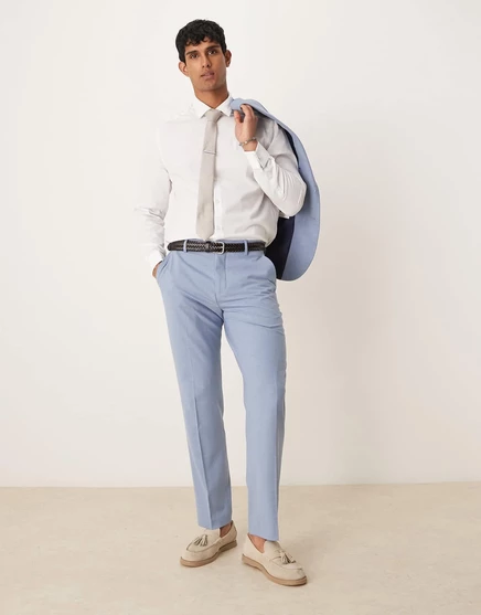 Выбранные брюки Homme Liam regular fit светло-голубого цвета light blue