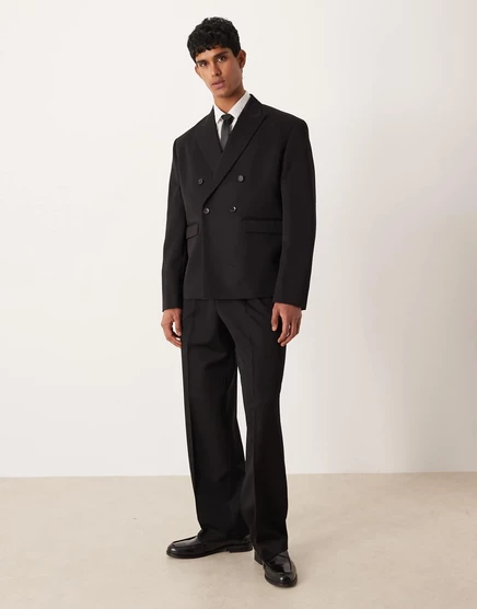 Широкие костюмные брюки ASOS DESIGN черного цвета black