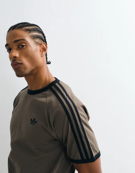 Мужская футболка Adidas Originals 3-Stripes, антрацитово-черная