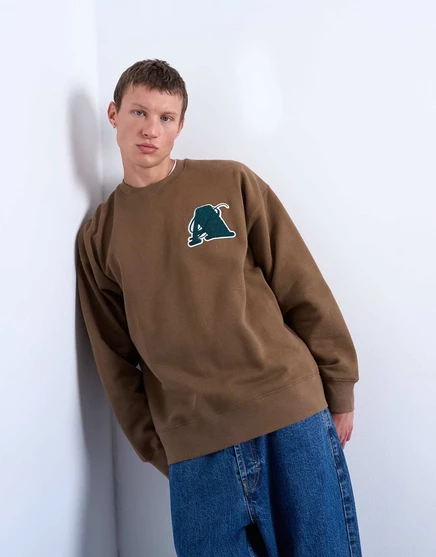 Толстовка Topman oversize fit с вышивкой в виде букв коричневого цвета brown