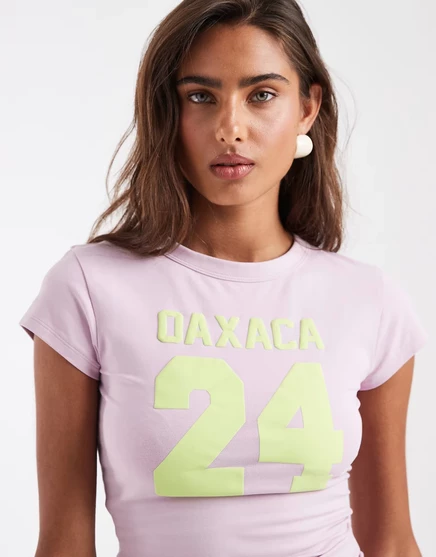 Женская футболка ASOS Design с принтом Oaxaca, сиреневая