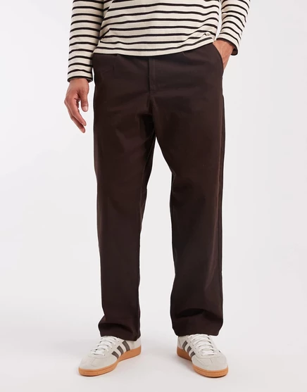 Зауженные брюки ASOS DESIGN свободного кроя коричневого цвета со складками brown