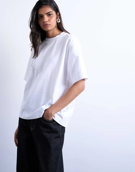 Базовая футболка Topshop premium с коротким рукавом белого цвета white