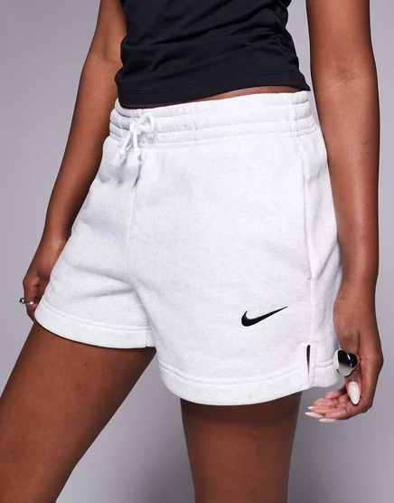 Женские шорты Nike Phoenix флисовые, с кулиской, серые