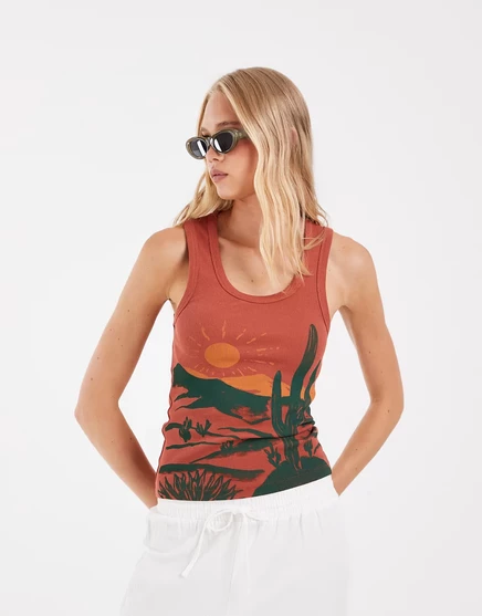 Женская майка ASOS Design с принтом «пустыня», терракотовая