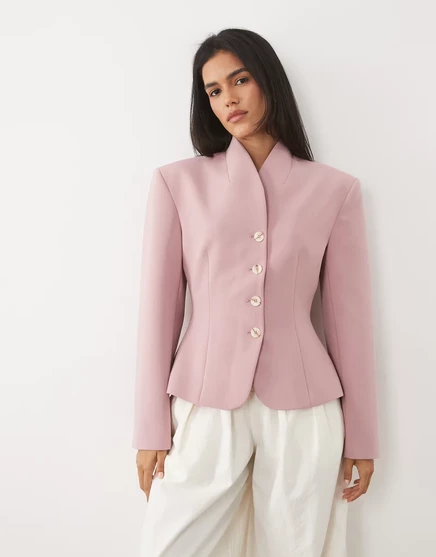 Женский жакет Miss Selfridge, укороченный, розовый