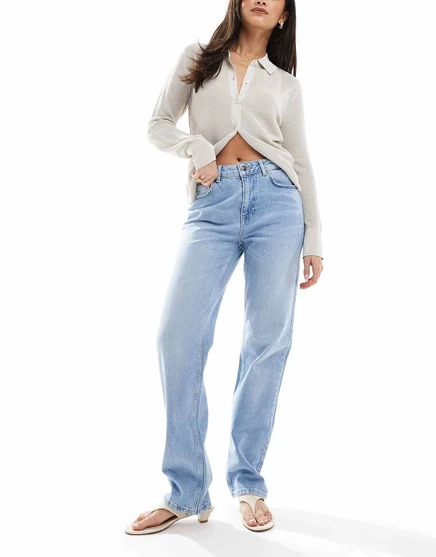 Джинсы Object Ellen с прямыми штанинами из светло-голубого денима light blue denim