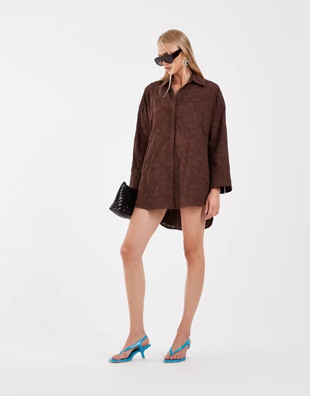 Женское мини-платье ASOS Design Cornelli, шоколадное