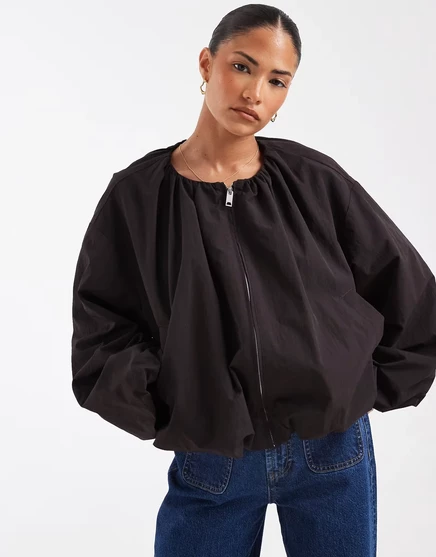 Женский укороченный бомбер Asos Petite, шоколадный