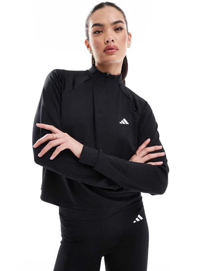  Черные кроссовки с молнией 1/4 adidas Train Essentials black