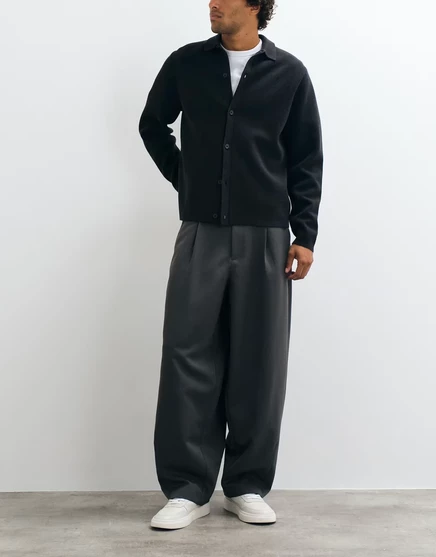 Мужские широкие брюки ASOS Design с защипами, графитовые