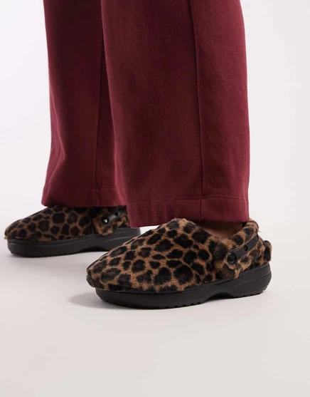 Женские сабо Crocs Unfurgettable, леопардовый принт