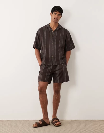 Мужские шорты ASOS Design средней длины, темно-коричневые