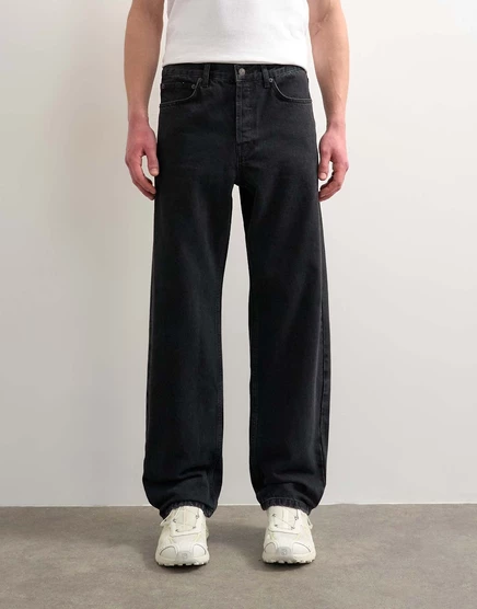 Мужские джинсы Topman прямого кроя, потёрто‑чёрные